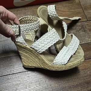 Women's Cream Wedge Sandals